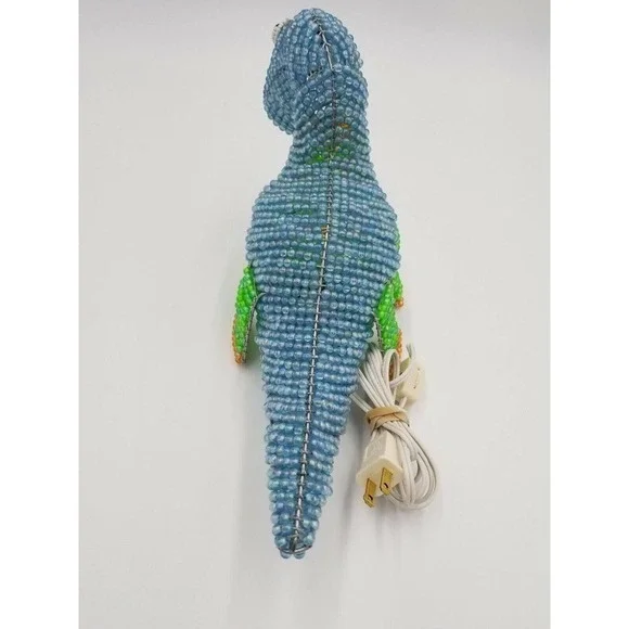 Dinosaur Hand-Crafted Beaded Night Light Lamp Kids plug in